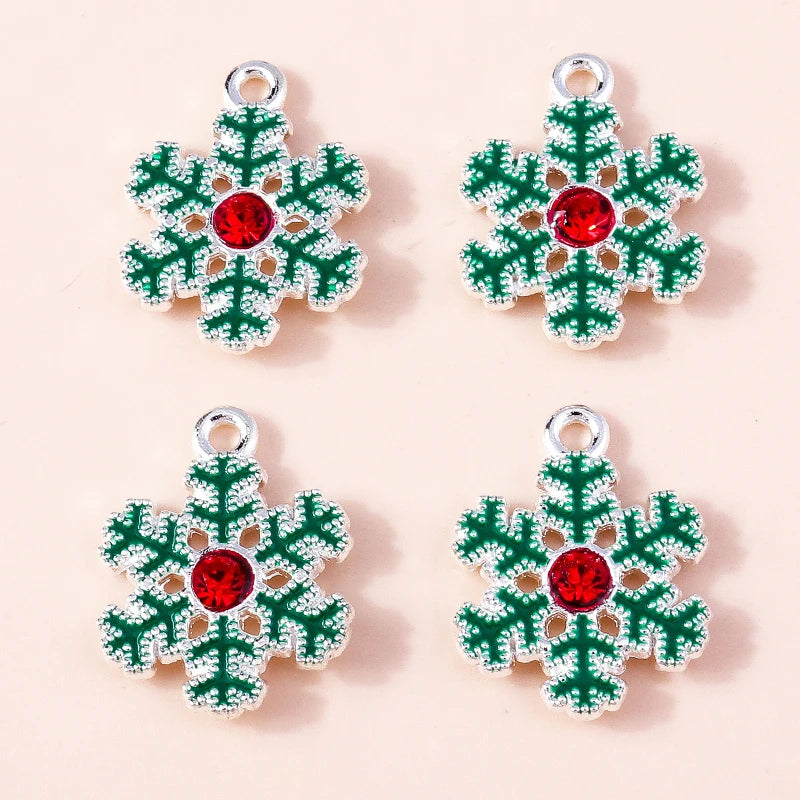 Kersthanger voor ketting of armband sneeuwvlok bedels emaille 20 stuks