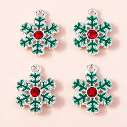 Kersthanger voor ketting of armband sneeuwvlok bedels emaille 20 stuks
