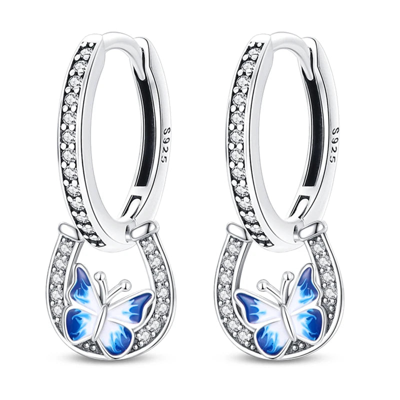 Kerst oorbellen 925 zilver sneeuwvlok met fonkelende zirkonia