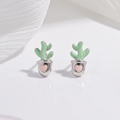 Zilveren Kerst oorbellen kerstboom kers aardbei studs feestelijke accessoires