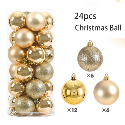 Kerstballen set 24 stuks – 3cm kerstboom versiering in diverse kleuren