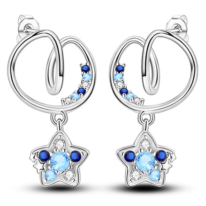 Kerst oorbellen 925 zilver sneeuwvlok met fonkelende zirkonia