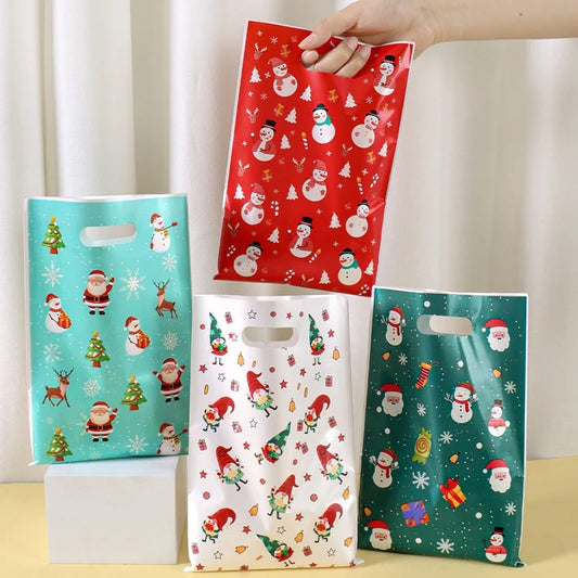 Kerst cadeauverpakking cadeautasjes met sneeuwpop ontwerp in diverse kleuren