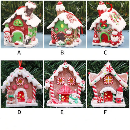 Kerst LED Hanger Peperkoekhuis met sneeuwpop of Kerstman Ornament