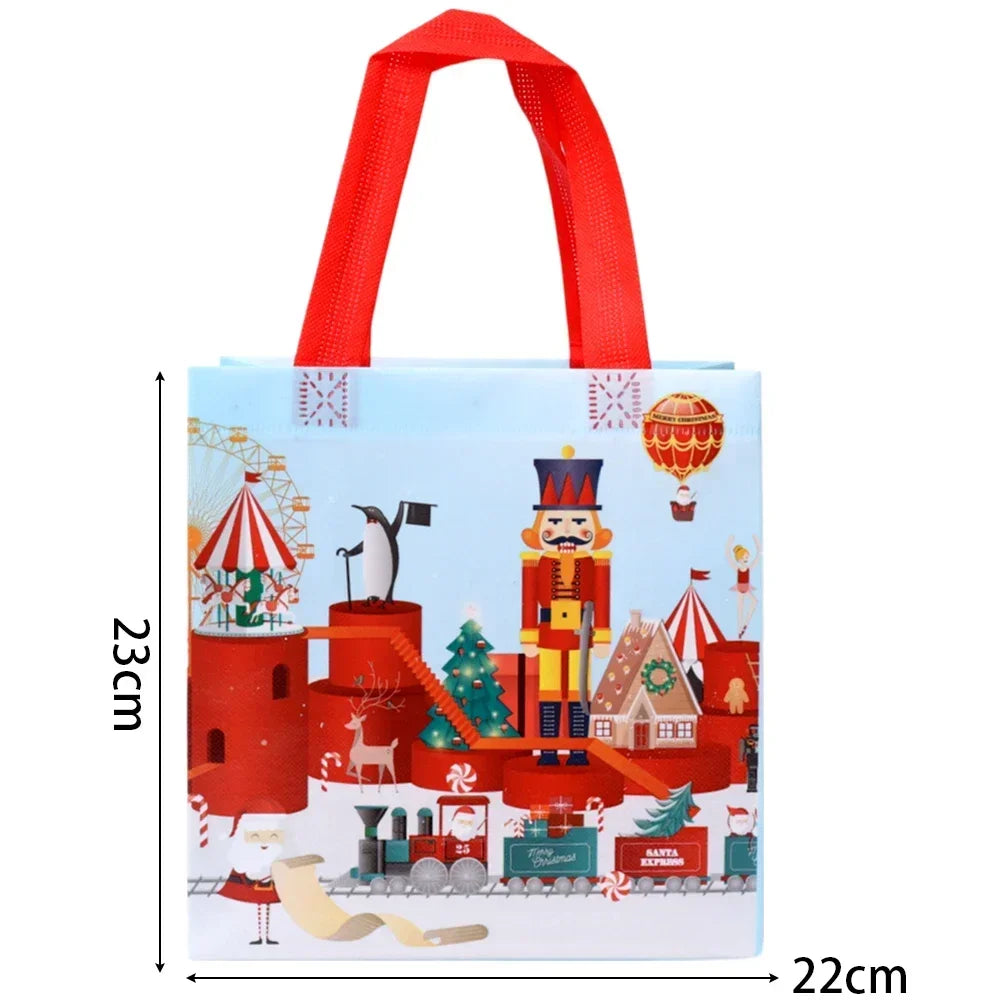 Kerst cadeau verpakking – Herbruikbare stoffen tas met kerstman of sneeuwpop ontwerp