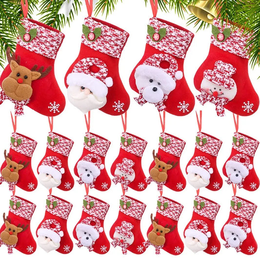 Kerstsok cadeautasjes set – feestelijke decoratie en cadeauverpakking