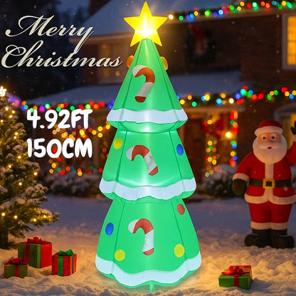 Opblaasbaar Kerst ornament ster kerstboom met LED verlichting voor binnen en buiten 160cm