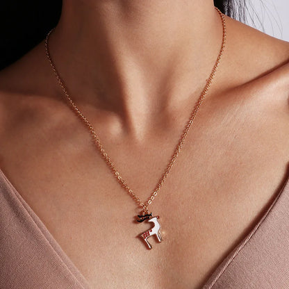 Kerst Ketting met Rendier, Belletjes en Kerstboom Hanger – Feestelijke Sieraden voor Dames
