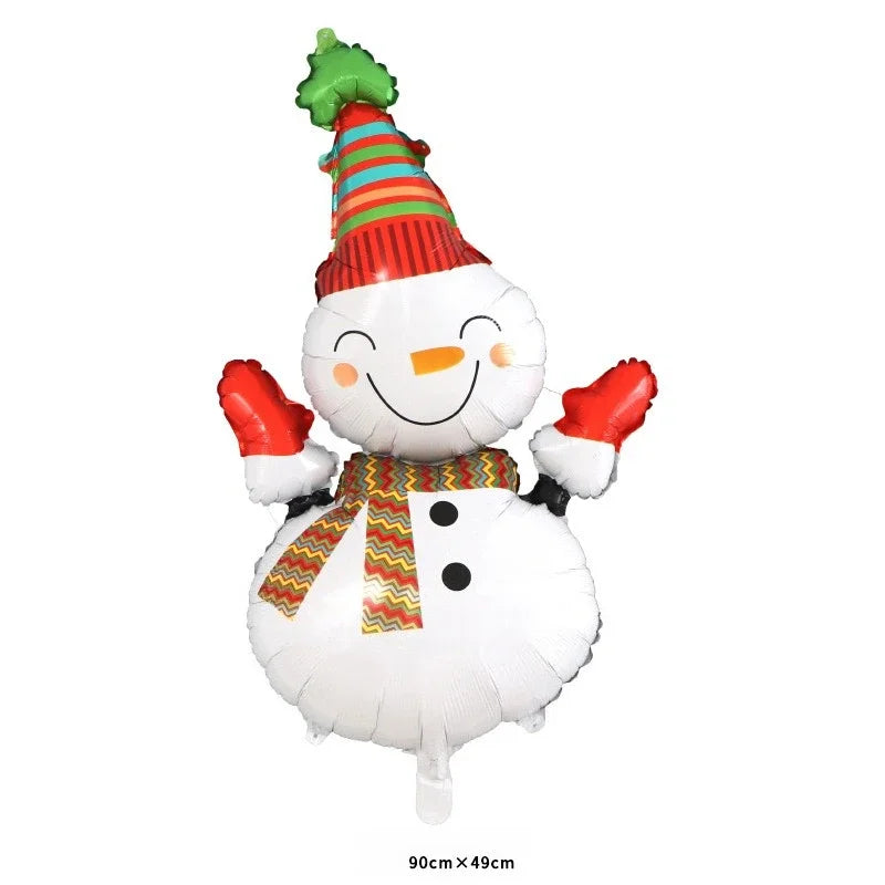 Opblaasbare kerstballonnen set met rendier, sneeuwpop en kerstboom