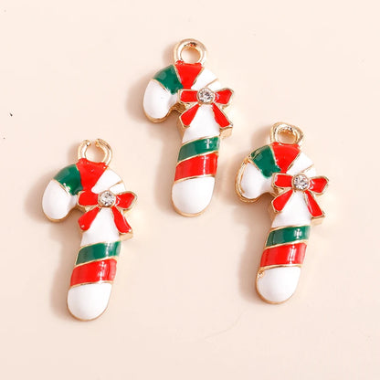 Kerst hangers mix sneeuwpop, Kerstman en meer emaille bedels voor sieraden - 10 stuks