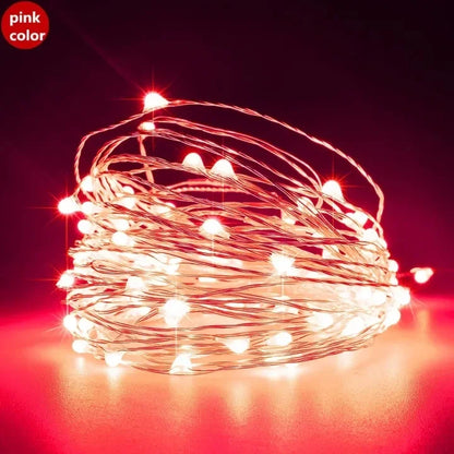 Kerst Lichtsnoer 1 Stuk – LED Koperdraad Lichtjes met Batterijdoos – Warm Wit – Sfeervolle Decoratie