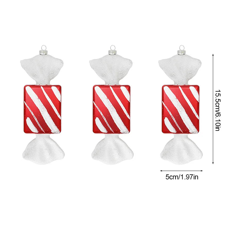 Kerstballen set – Grote Lolly & Rood-Wit Suikerstok Hangers voor Kerstboom