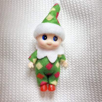 Kerst pop tweeling elf jongen en meisje – feestelijke mini decoratie