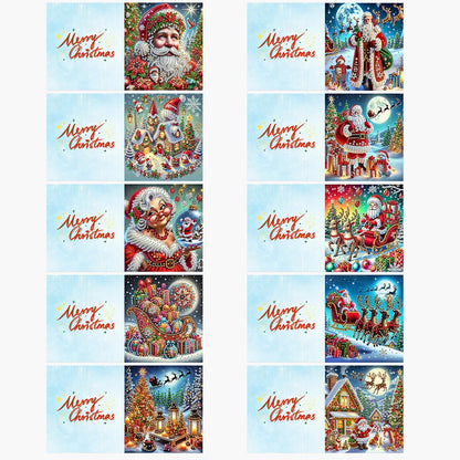 Diamond Painting Kerstkaarten 10 stuks voor Feestdagen en Speciale Gelegenheden
