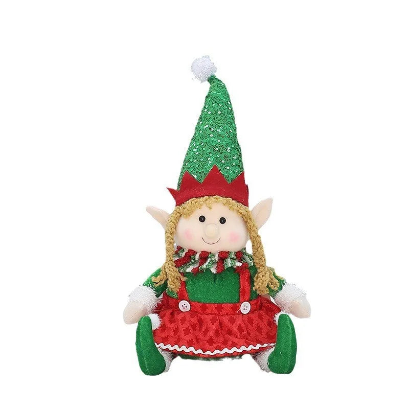 Kerst pop liggende telescoop elf met slee – feestelijke decoratie voor thuis