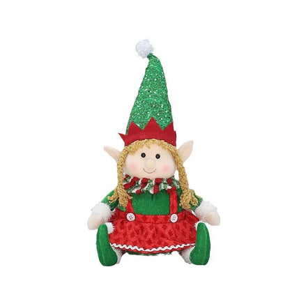 Kerst pop liggende telescoop elf met slee – feestelijke decoratie voor thuis