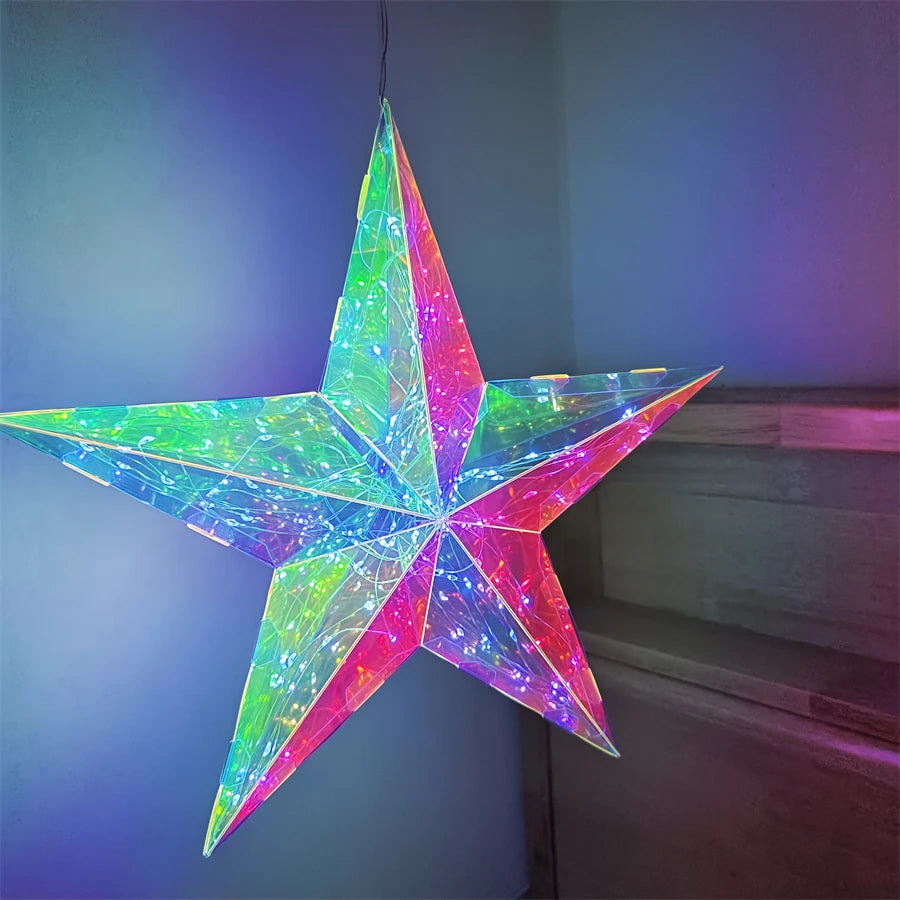 Kerst boomtopper ster met multicolor LED verlichting USB gevoed