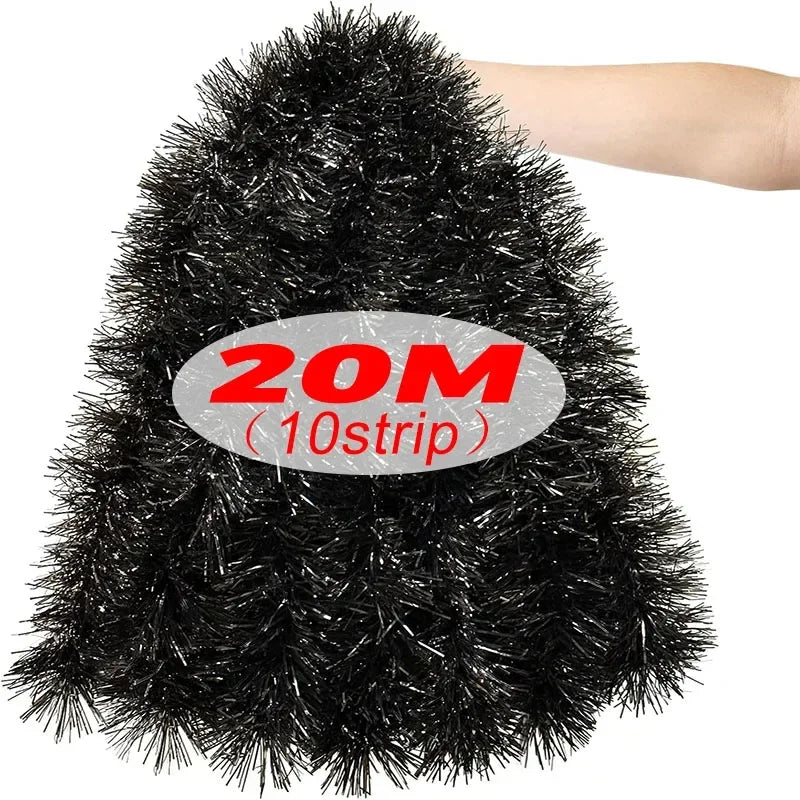 Kerst Guirlande 2 tot 20 meter Zwarte Glimmende Lint Guirlande Decoratie