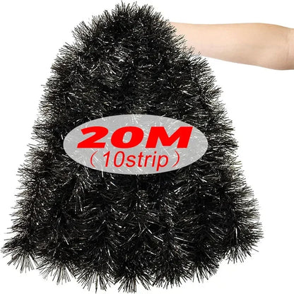 Kerst Guirlande 2 tot 20 meter Zwarte Glimmende Lint Guirlande Decoratie
