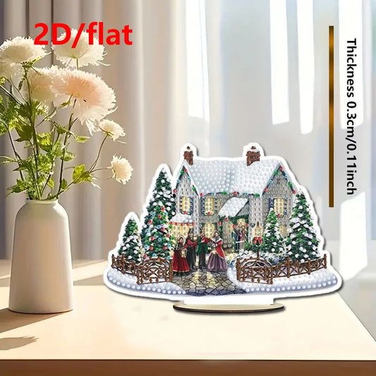 Diamond Painting Tafel ornament kerst set met unieke acryl steentjes - GH040