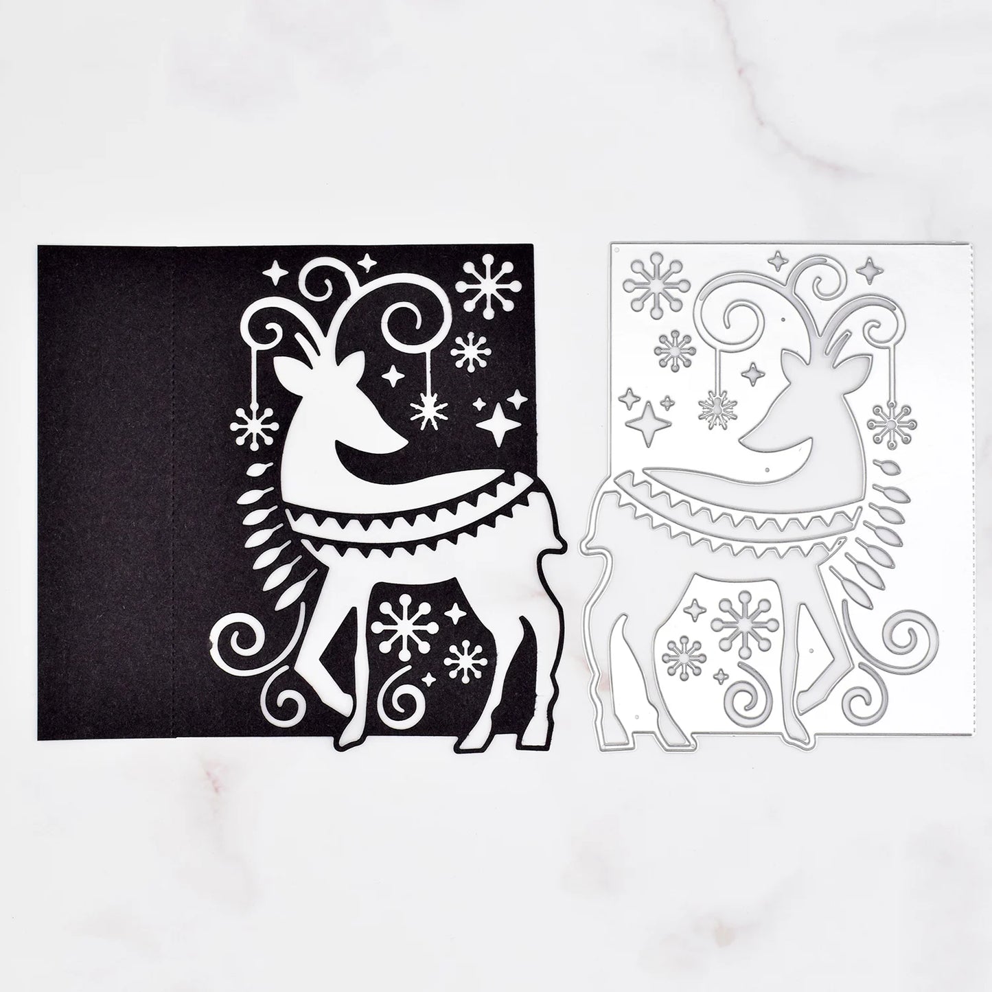 Snijmal kerst hert achtergrond voor kaarten en scrapbooking