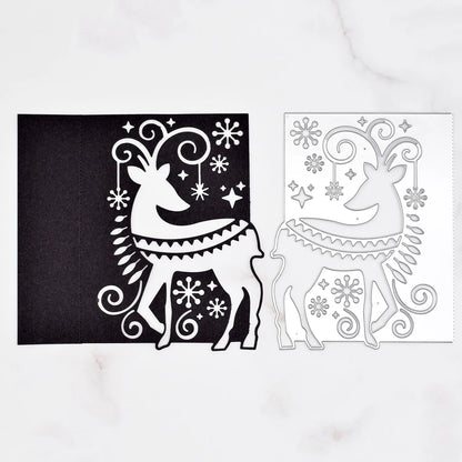 Snijmal kerst hert achtergrond voor kaarten en scrapbooking