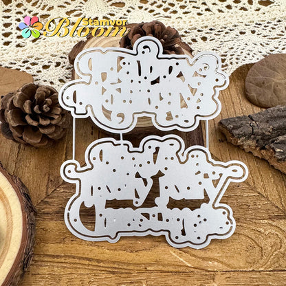 Snijmal kerst winter lagen titel – metalen snijvorm voor kaarten en scrapbooking