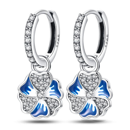 Kerst oorbellen 925 zilver sneeuwvlok met fonkelende zirkonia