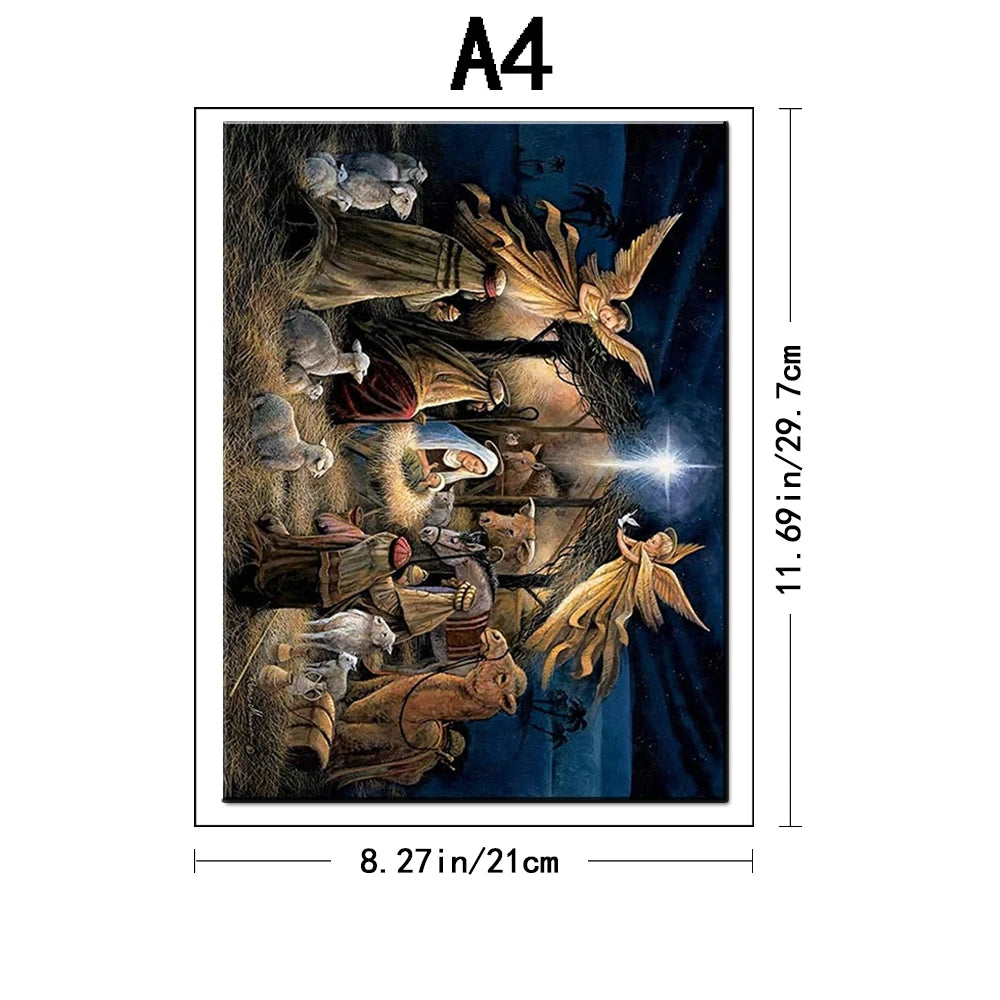 Houten figuren puzzel - Kerststal met unieke vormen