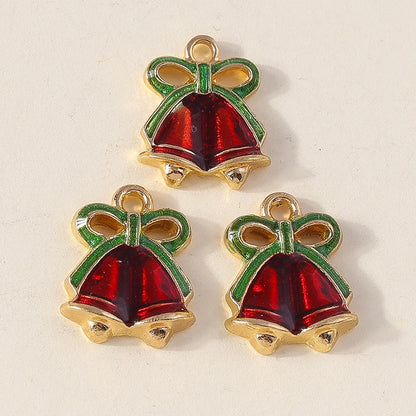 Kersthanger voor ketting of armband kerstboom rendier bel sneeuwpop hanger set - 10 stuks