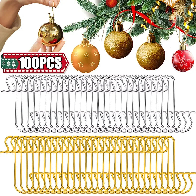 Kerstbal haakjes S-vormig metaal – stevige haken voor kerstboomdecoratie