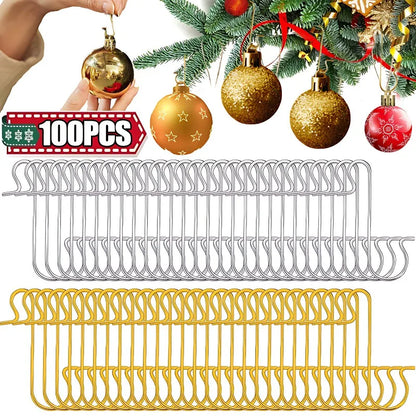 Kerstbal haakjes S-vormig metaal – stevige haken voor kerstboomdecoratie