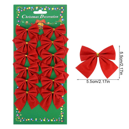 Kerstboom ornamenten rode, zilveren en gouden strikjes set 12/24 stuks