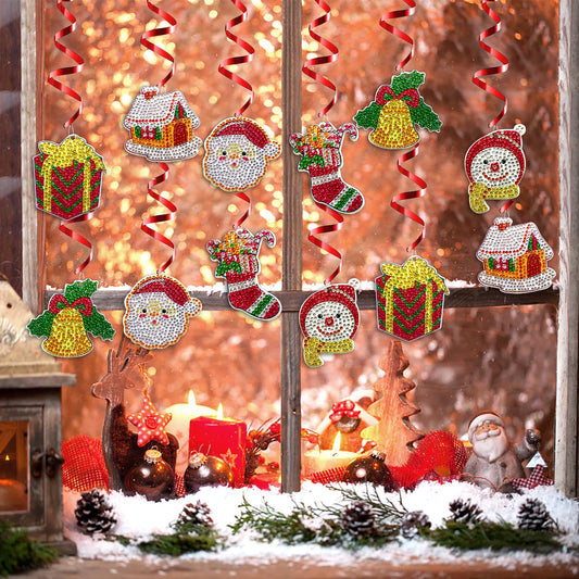 Diamond Painting Kersthangers Acryl Set van 12 Stuks – Feestelijke Decoratie - XZ005