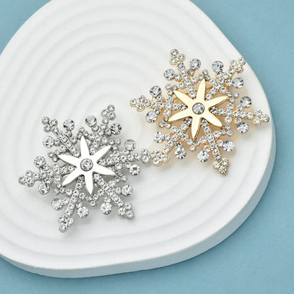 Broche Kerst | Sneeuwvlok broche met fonkelende strass steentjes