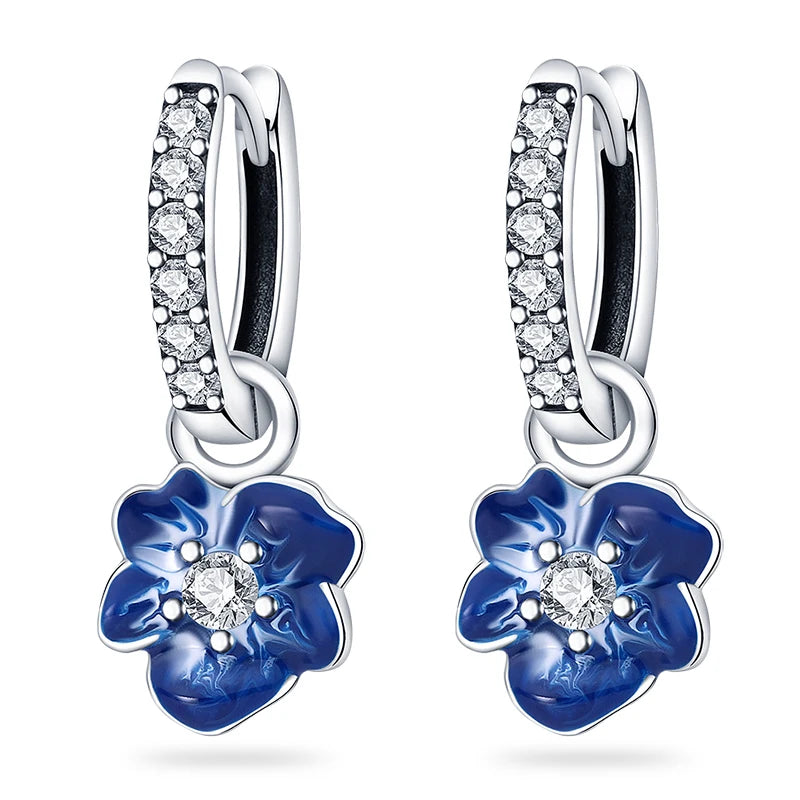 Kerst oorbellen 925 zilver sneeuwvlok met fonkelende zirkonia