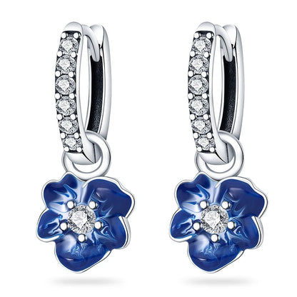 Kerst oorbellen 925 zilver sneeuwvlok met fonkelende zirkonia