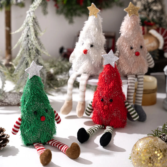 Kerst knuffel kerstboom pop langbenig pluche ornament