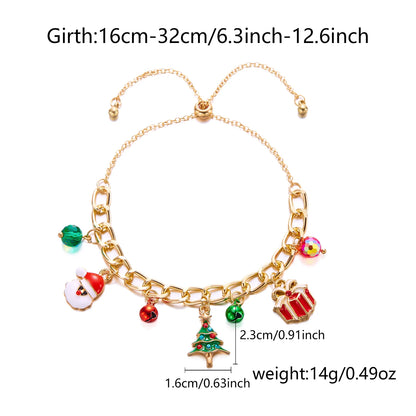 Kerst armband met kerstboom, sneeuwvlok, kerstman en belletjes