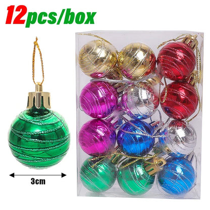 Kerstballen set mini 3CM – kleurrijke kerstdecoratie voor boom en huis