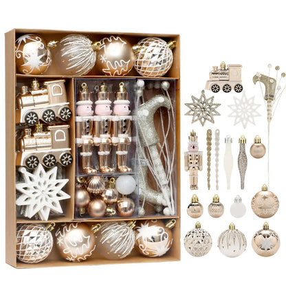 Kerstballen set 50 stuks – onbreekbare kerstboomversiering in luxe kleuren