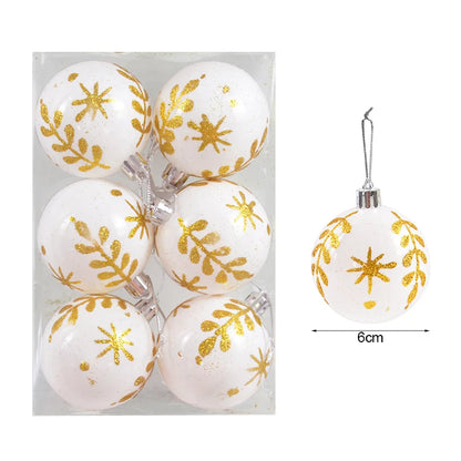 Kerstballen set rood, groen, wit en goud 6 stuks 6 cm voor kerstboomdecoratie