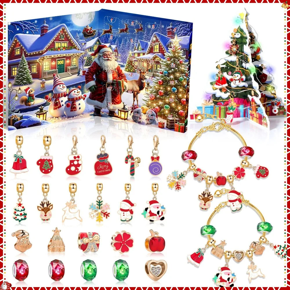 Advent kalender armbandenset met 24 verrassingen – feestelijke sieraden cadeaubox