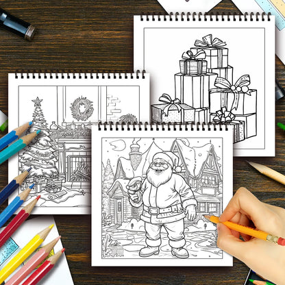 Kleurboek voor volwassenen – Vintage kerstdesigns, 30 vellen