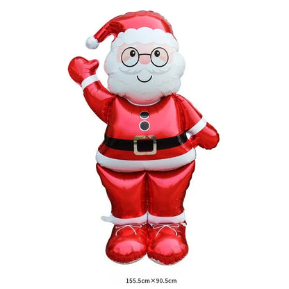 Opblaasbare kerstballonnen set met rendier, sneeuwpop en kerstboom