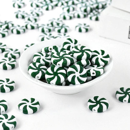 Kerst ornament voor in Kerstboom rood wit snoep decoratie set 10 stuks