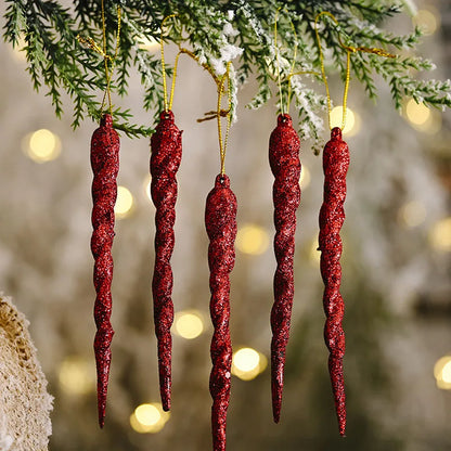 Kerstboom ornament ijskristal hangers set van 10 stuks 13cm - diverse kleuren