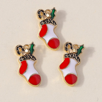 Kersthanger voor ketting of armband kerstboom rendier bel sneeuwpop hanger set - 10 stuks