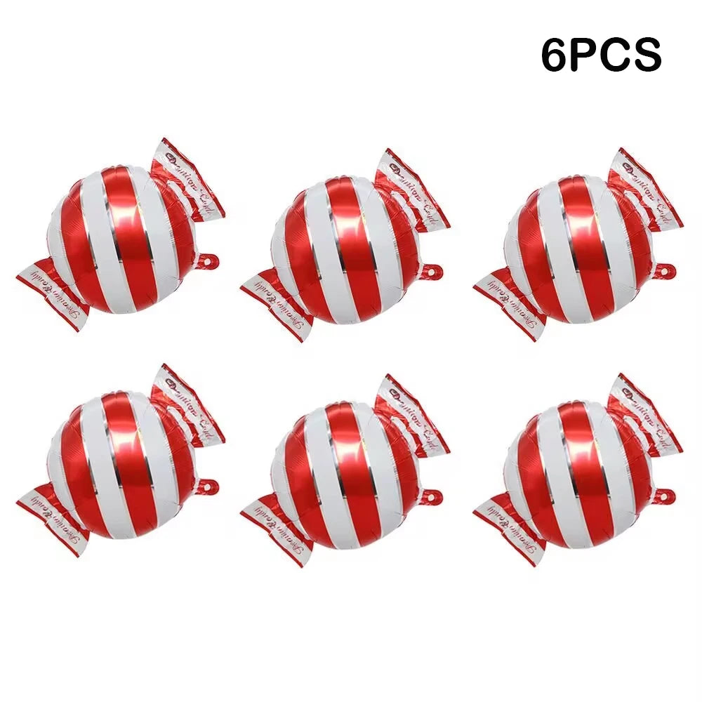 Opblaasbaar Kerst ornament snoepstok en ster decoratie in rood en groen