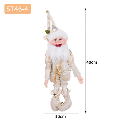 Kerst pop elf met krans – feestelijke pluche hanger voor decoratie